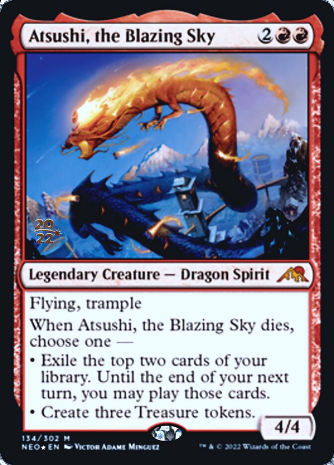 Atsushi, the Blazing Sky [Kamigawa: Neon Dynasty Prerelease Promos] | Grognard Games