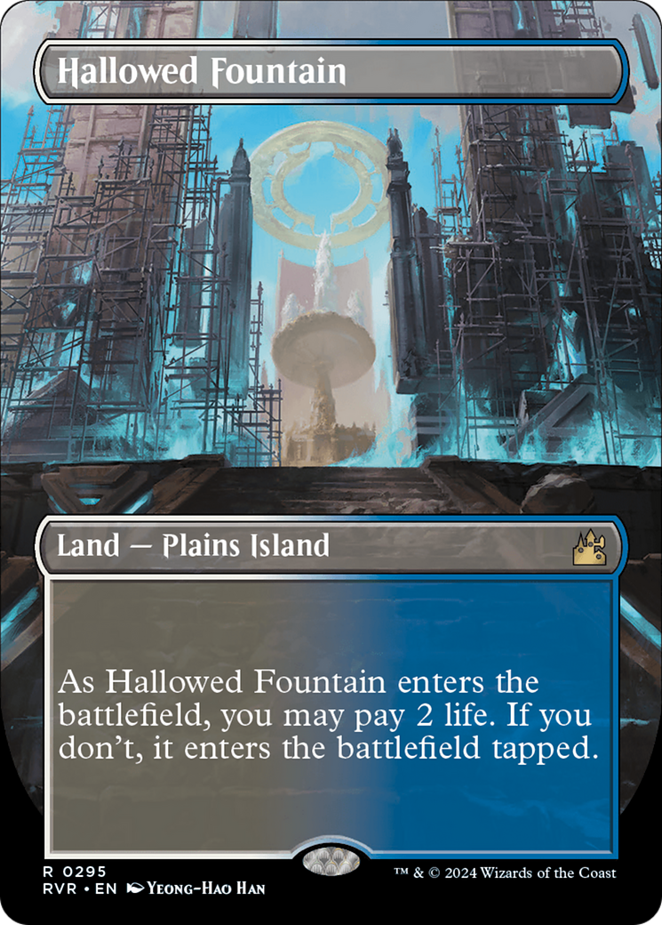 Hallowed Fountain (Borderless) [Ravnica Remastered] | Grognard Games
