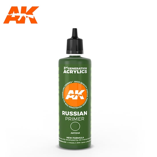 AK-Interactive 3rd Gen Paints: Russian Green Primer (100 ml) | Grognard Games