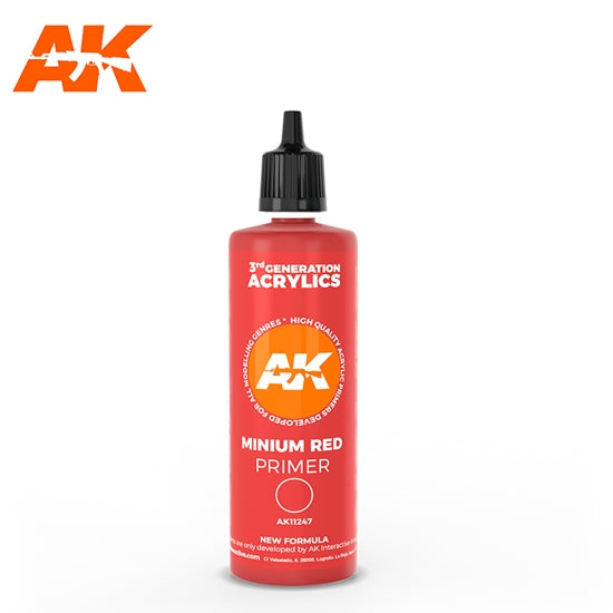 AK-Interactive 3rd Gen Paints: Minium Red Primer (100 ml) | Grognard Games