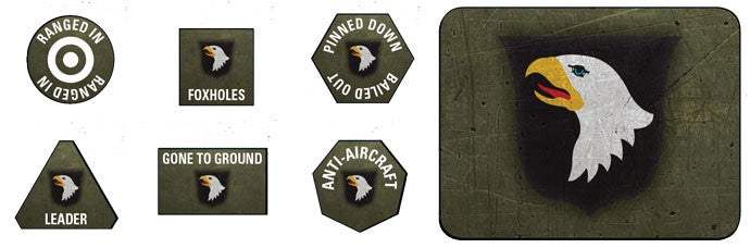 (US909) 101st Airborne Division Token and Objective Set | Grognard Games