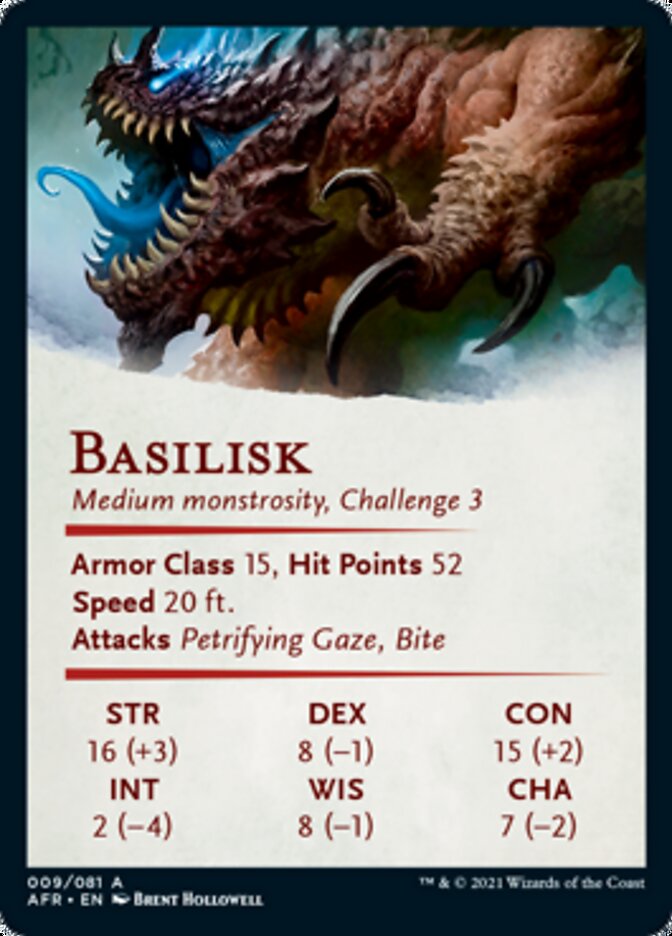 Basilisk Art Card [Dungeons & Dragons: Adventures in the Forgotten Realms Art Series] | Grognard Games