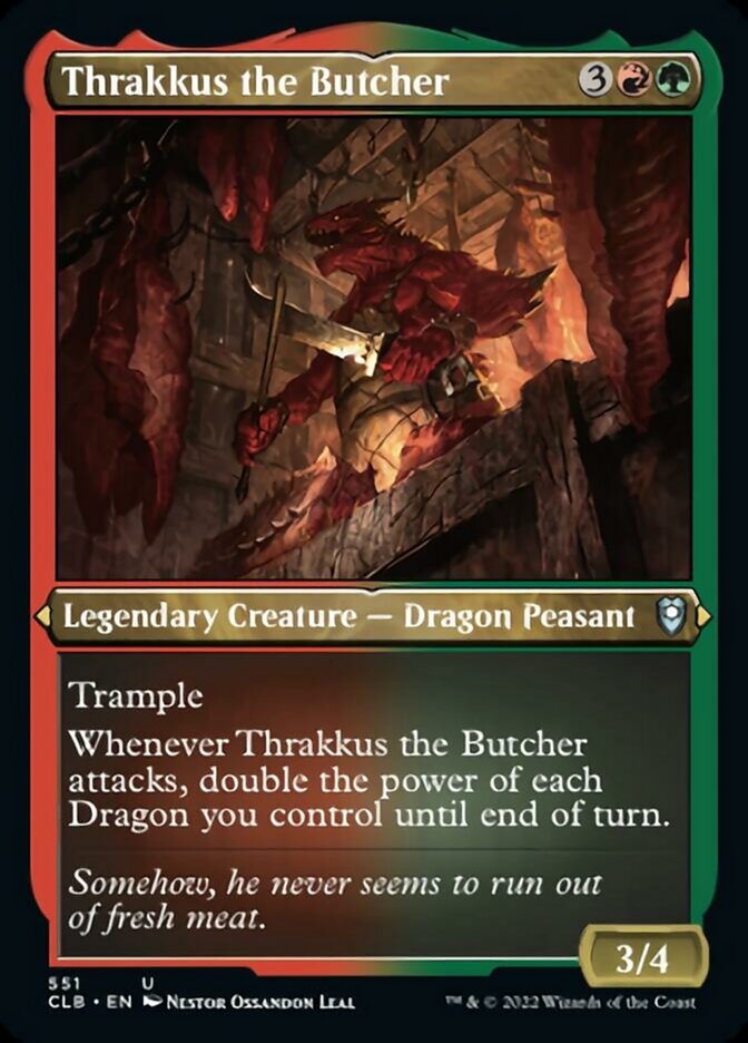 Thrakkus the Butcher (Foil Etched) [Commander Legends: Battle for Baldur's Gate] | Grognard Games