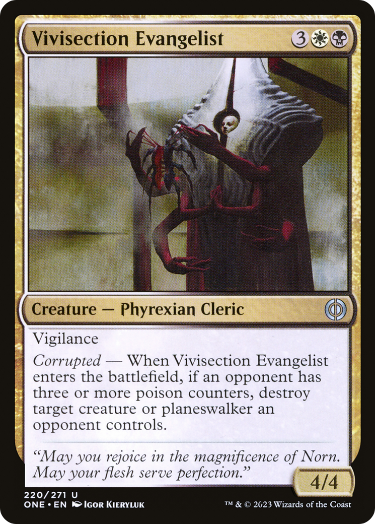 Vivisection Evangelist [Phyrexia: All Will Be One] | Grognard Games