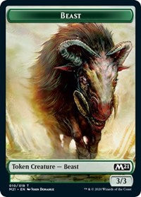 Beast // Treasure Double-sided Token [Core Set 2021 Tokens] | Grognard Games