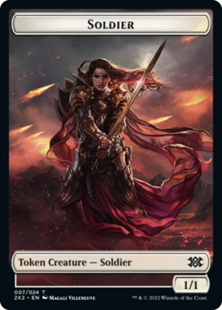 Elemental // Soldier Double-sided Token [Double Masters 2022 Tokens] | Grognard Games