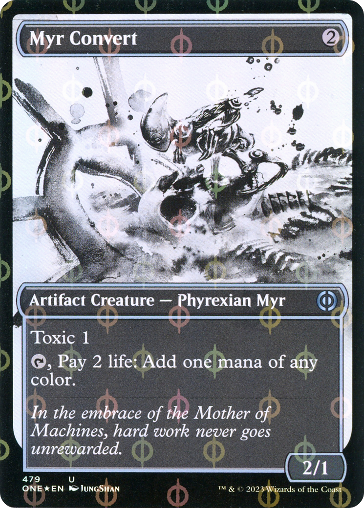 Myr Convert (Showcase Ichor Step-and-Compleat Foil) [Phyrexia: All Will Be One] | Grognard Games