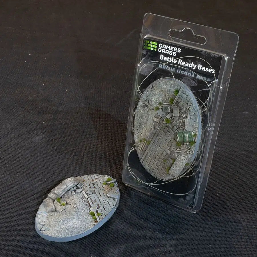 Gamers Grass Battle Ready Bases Urban Warfare oval 105mm | Grognard Games