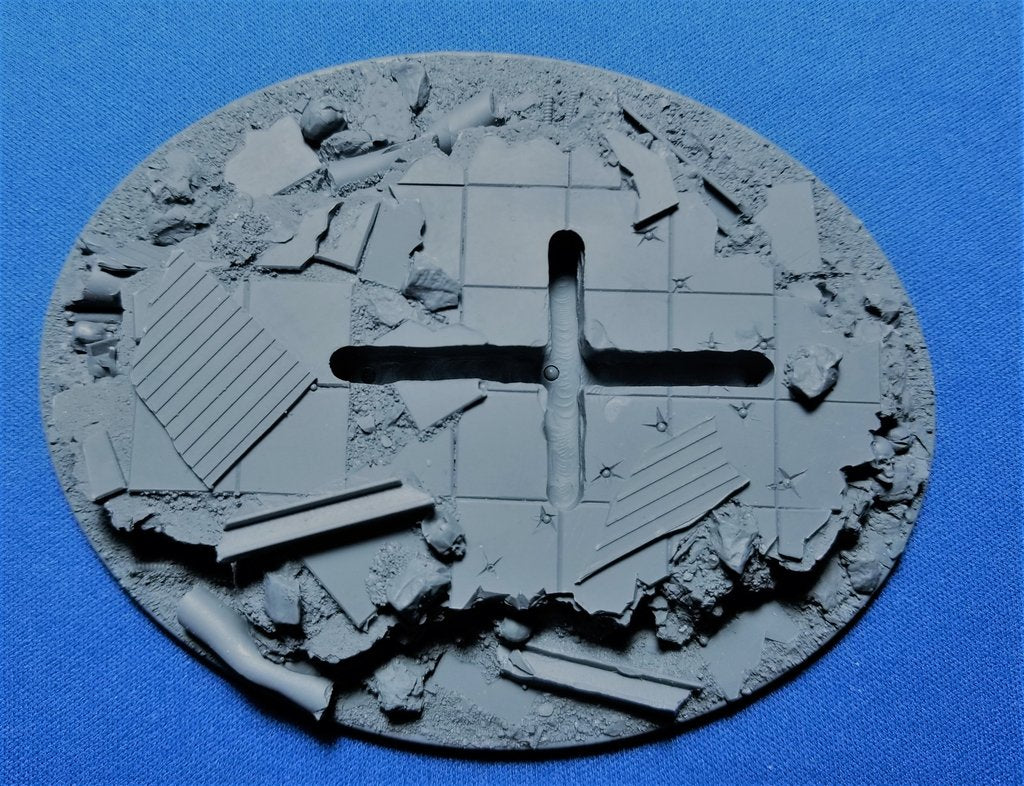 Elrik's Hobbies: City Ruins Flying Base Oval 120x92mm | Grognard Games