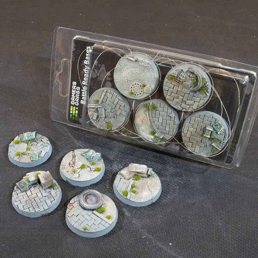 Gamers Grass Battle Ready Bases Urban Warfare 40mm Round | Grognard Games