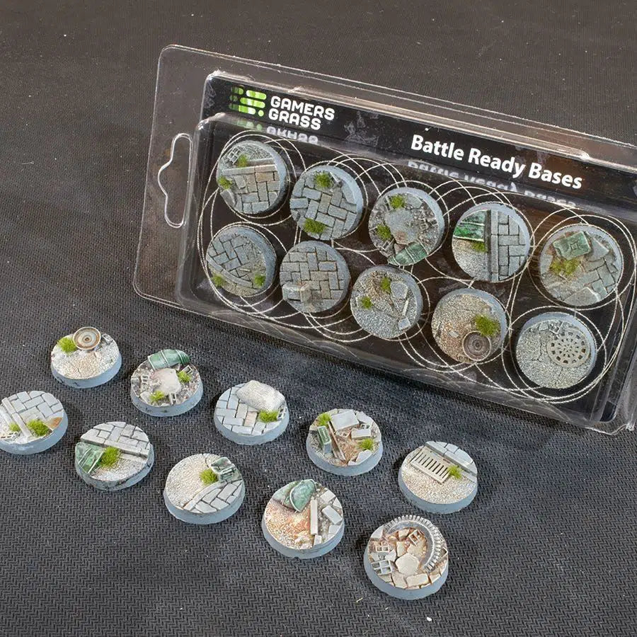 Gamers Grass Battle Ready Bases Urban Warfare 10 25mm | Grognard Games