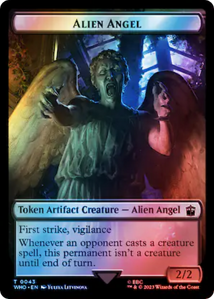 Alien Angel // Clue (0055) Double-Sided Token (Surge Foil) [Doctor Who Tokens] | Grognard Games