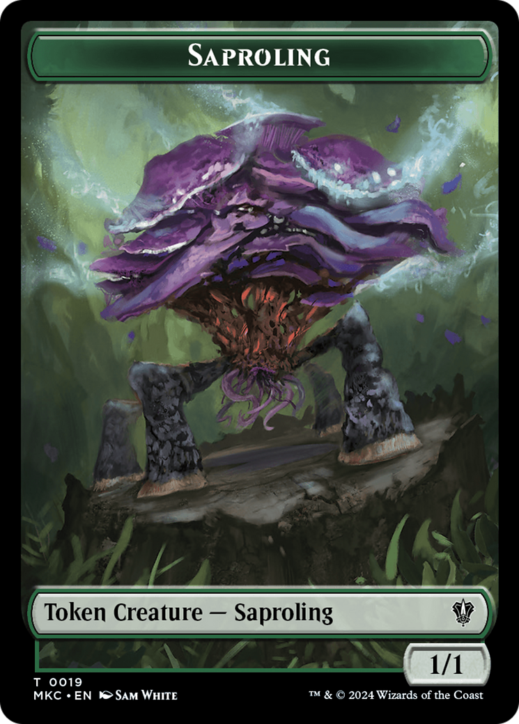 Saproling // Manifest Double-Sided Token [Murders at Karlov Manor Commander Tokens] | Grognard Games