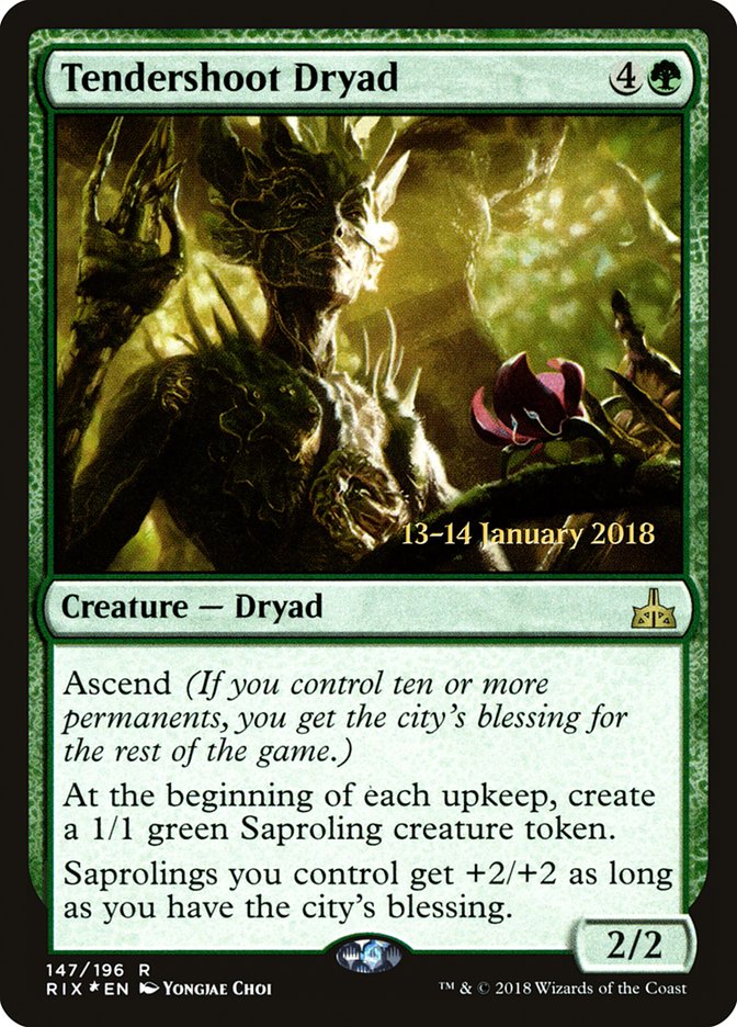 Tendershoot Dryad [Rivals of Ixalan Prerelease Promos] | Grognard Games