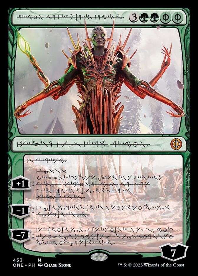 Nissa, Ascended Animist (Phyrexian Step-and-Compleat Foil) [Phyrexia: All Will Be One] | Grognard Games