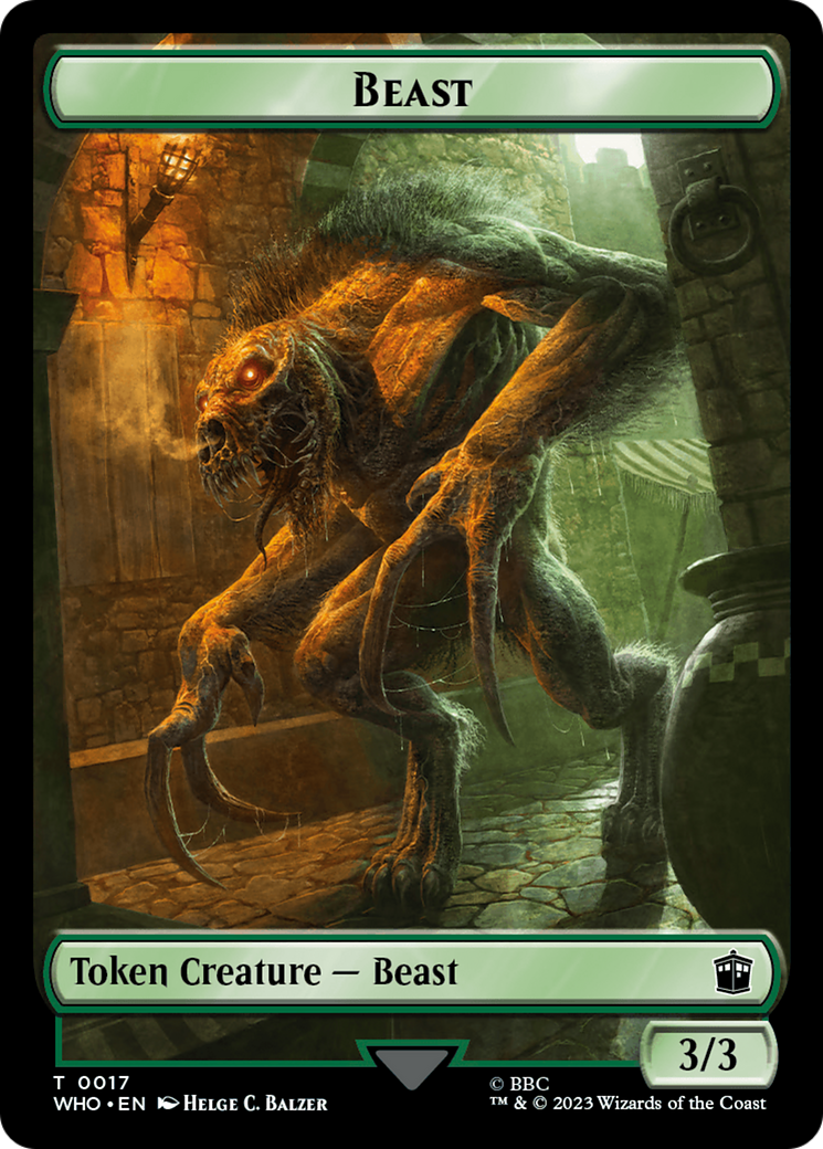 Soldier // Beast Double-Sided Token [Doctor Who Tokens] | Grognard Games