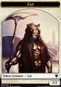 Cat (001) // Cat Warrior (008) Double-sided Token [Commander 2017 Tokens] | Grognard Games