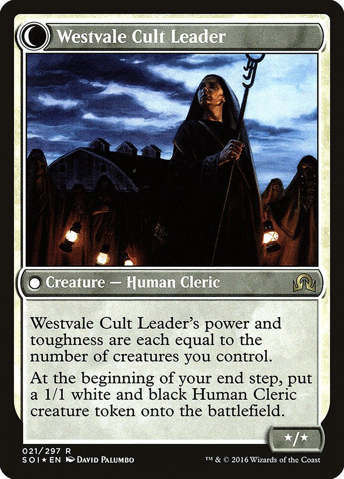 Hanweir Militia Captain // Westvale Cult Leader [Shadows over Innistrad Prerelease Promos] | Grognard Games