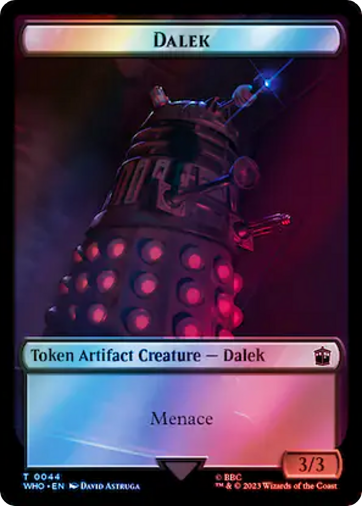 Dalek // Treasure (0063) Double-Sided Token (Surge Foil) [Doctor Who Tokens] | Grognard Games