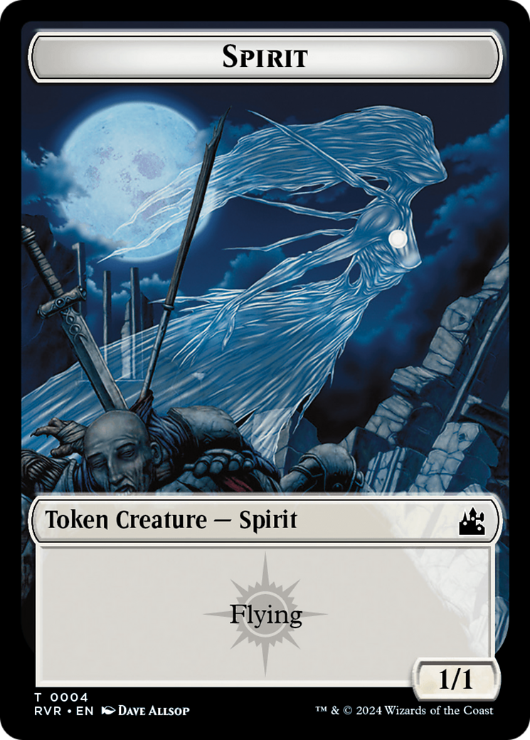 Spirit (0018) // Spirit (0004) Double-Sided Token [Ravnica Remastered Tokens] | Grognard Games