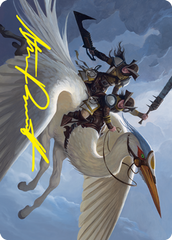 Gryffwing Cavalry Art Card (Gold-Stamped Signature) [Innistrad: Crimson Vow Art Series] | Grognard Games