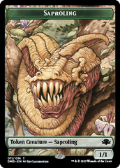 Elephant // Saproling Double-Sided Token [Dominaria Remastered Tokens] | Grognard Games