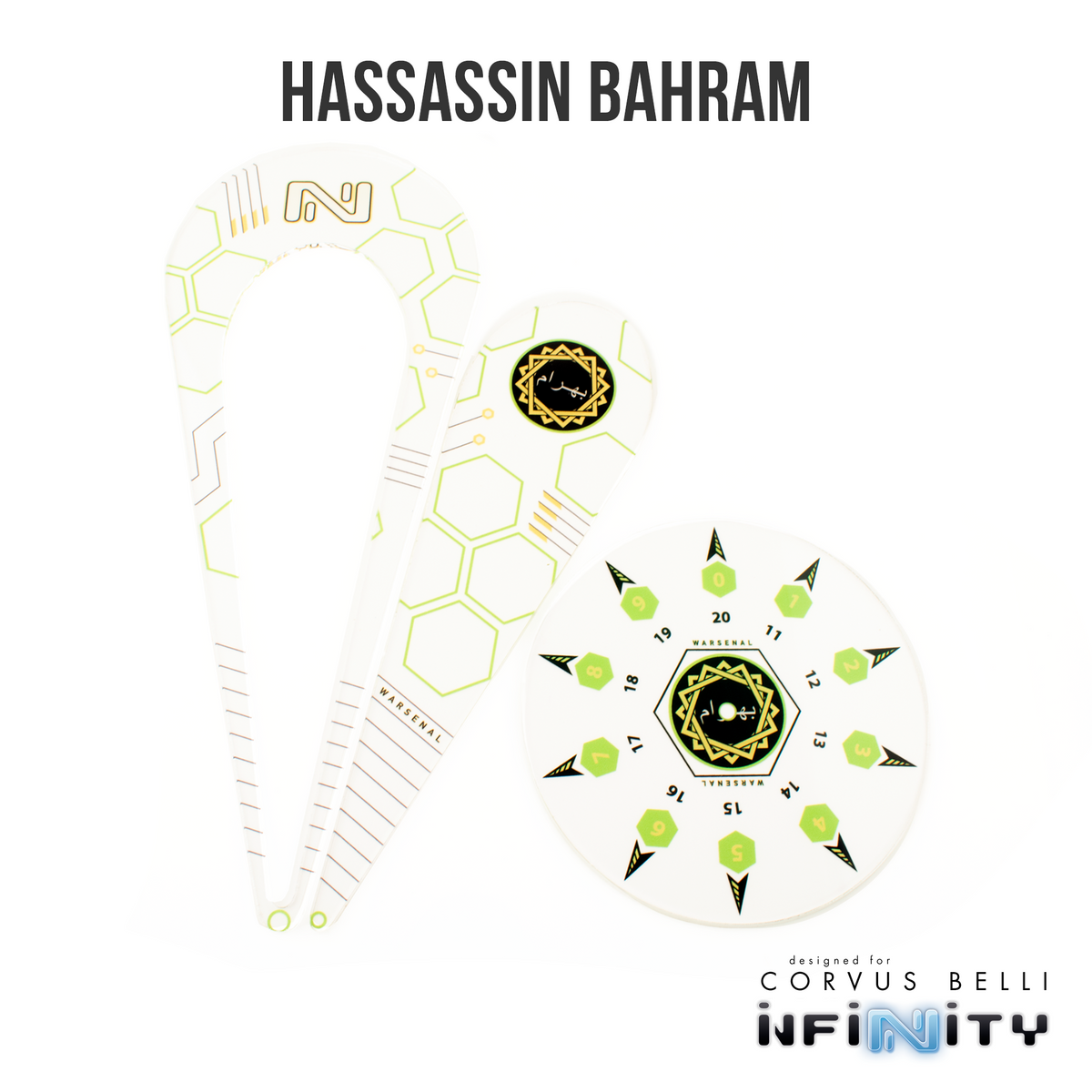 Infinity Warsenal Template Set: Hassassin Bahram | Grognard Games