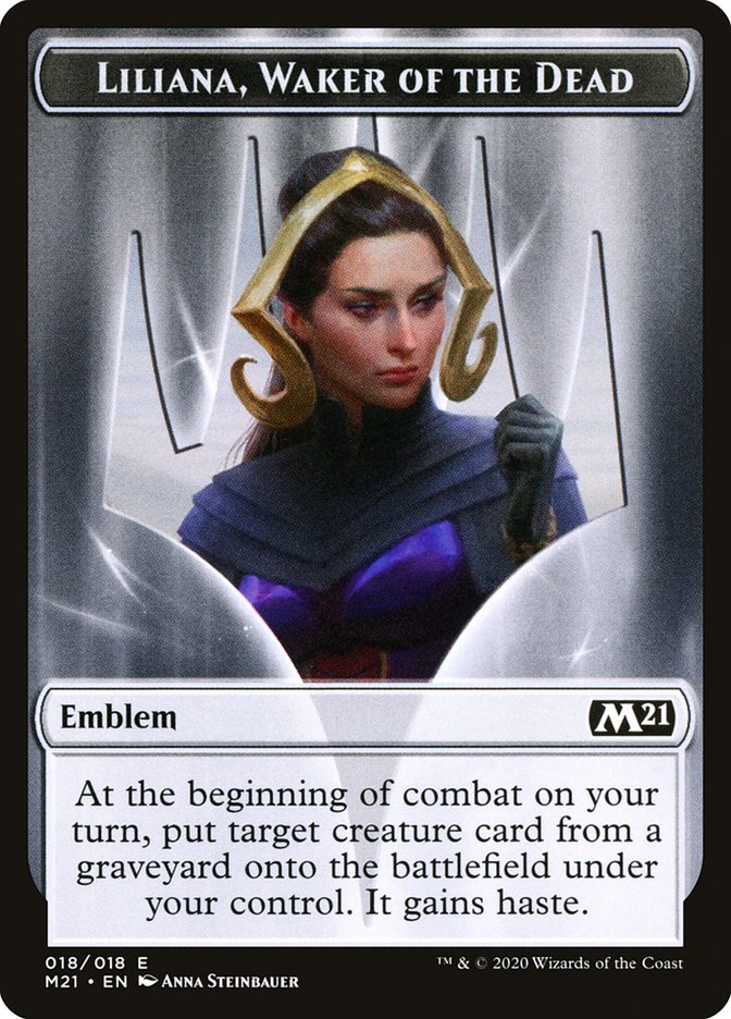 Liliana, Waker of the Dead Emblem [Core Set 2021 Tokens] | Grognard Games