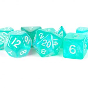 Stardust Turquoise 16mm Acrylic Polyhedral Set | Grognard Games