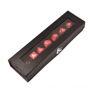Heavy Metal D&D RPG Dice Set Red/White | Grognard Games