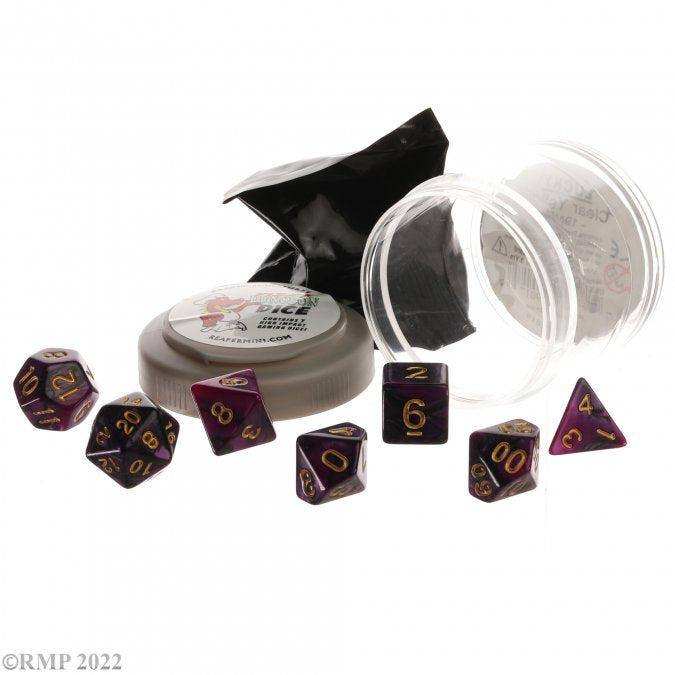 Pizza Dungeon Dice: Dual Purple and Black | Grognard Games