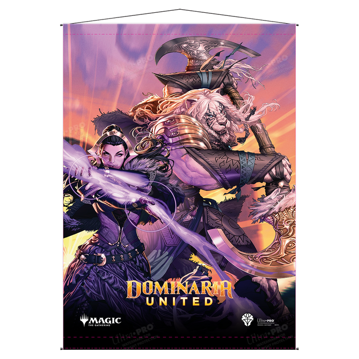 Dominaria United Ajani and Liliana Wall Scroll for Magic: The Gathering | Grognard Games