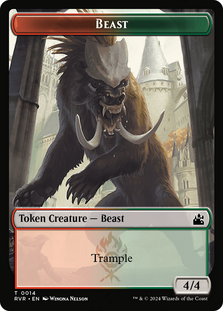 Beast Token [Ravnica Remastered Tokens] | Grognard Games