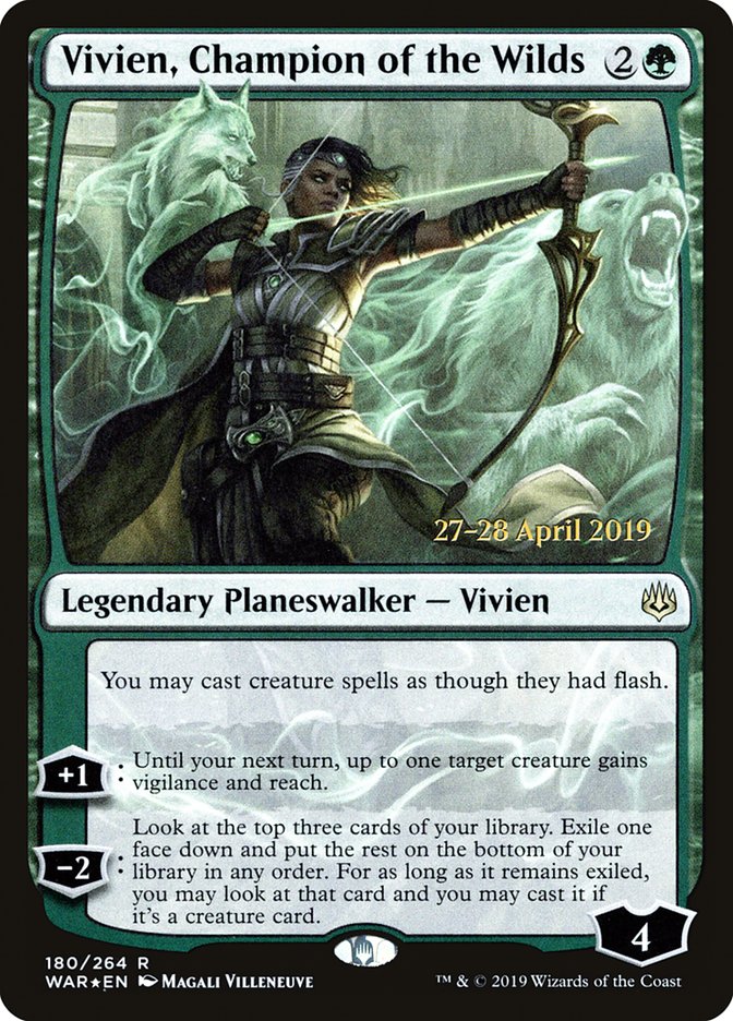 Vivien, Champion of the Wilds  [War of the Spark Prerelease Promos] | Grognard Games