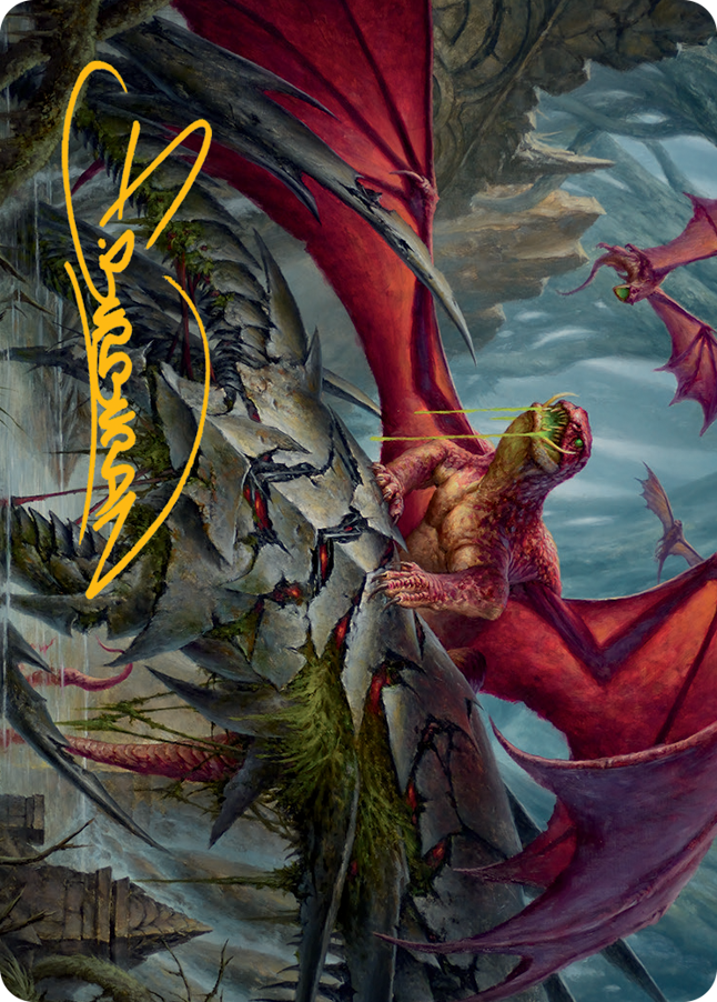 Hoarding Broodlord Art Card (Gold-Stamped Signature) [March of the Machine Art Series] | Grognard Games