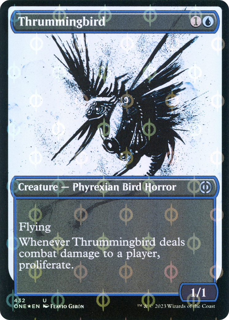 Thrummingbird (Showcase Ichor Step-and-Compleat Foil) [Phyrexia: All Will Be One] | Grognard Games