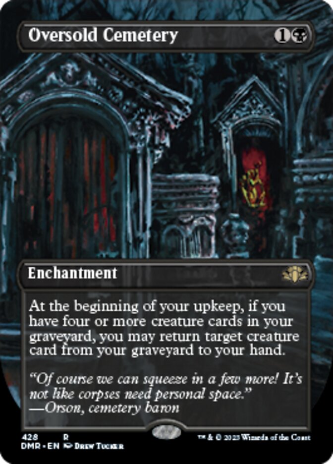 Oversold Cemetery (Borderless Alternate Art) [Dominaria Remastered] | Grognard Games