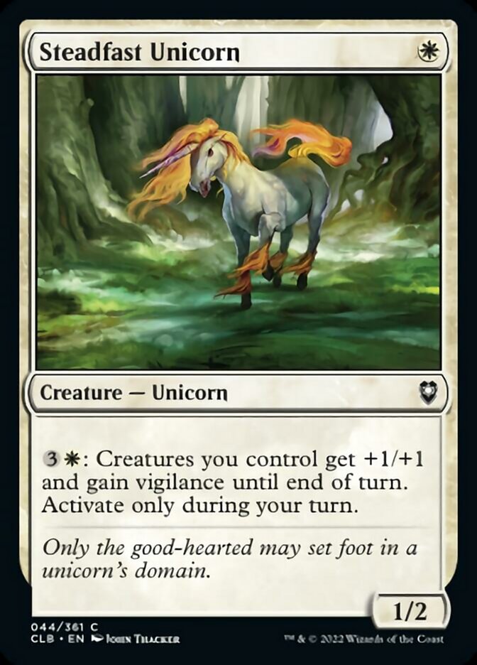 Steadfast Unicorn [Commander Legends: Battle for Baldur's Gate] | Grognard Games