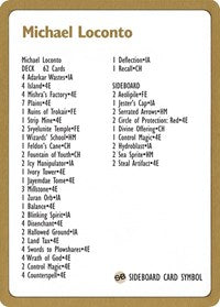 1996 Michael Loconto Decklist Card [World Championship Decks] | Grognard Games