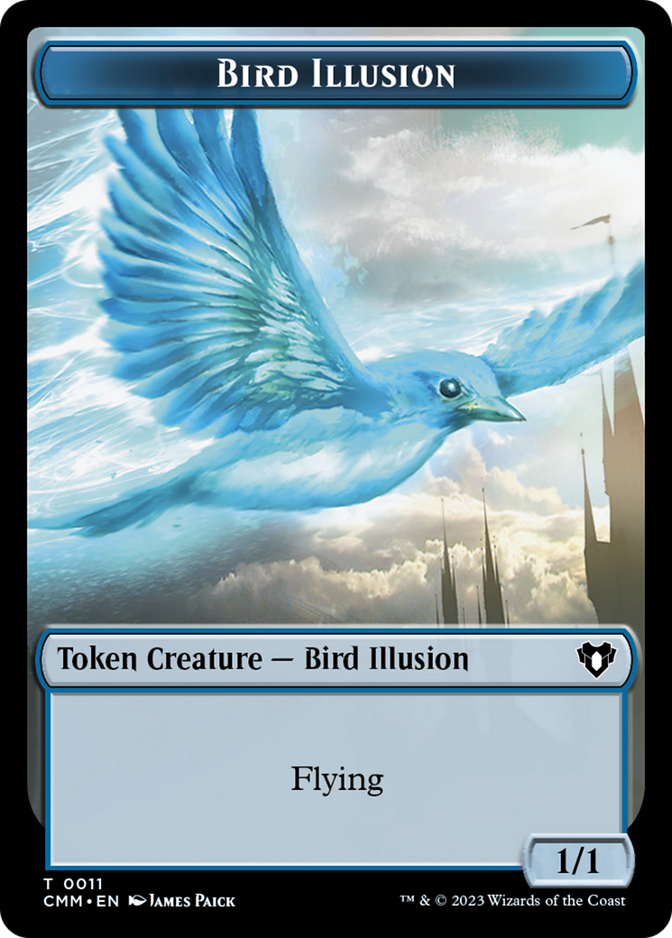 Spirit (0039) // Bird Illusion Double-Sided Token [Commander Masters Tokens] | Grognard Games