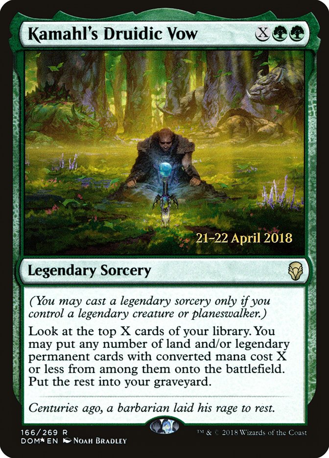 Kamahl's Druidic Vow  [Dominaria Prerelease Promos] | Grognard Games