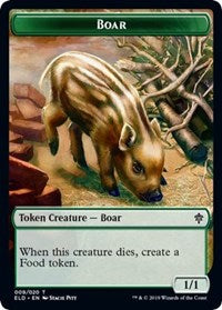 Boar // Food (15) Double-sided Token [Throne of Eldraine Tokens] | Grognard Games