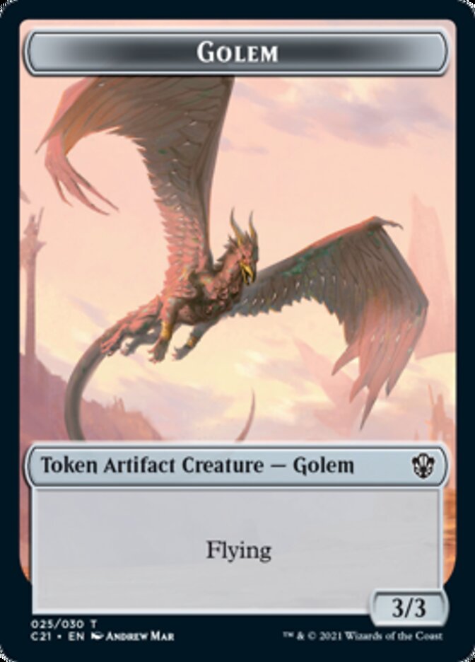 Golem (025) // Thopter Token [Commander 2021 Tokens] | Grognard Games