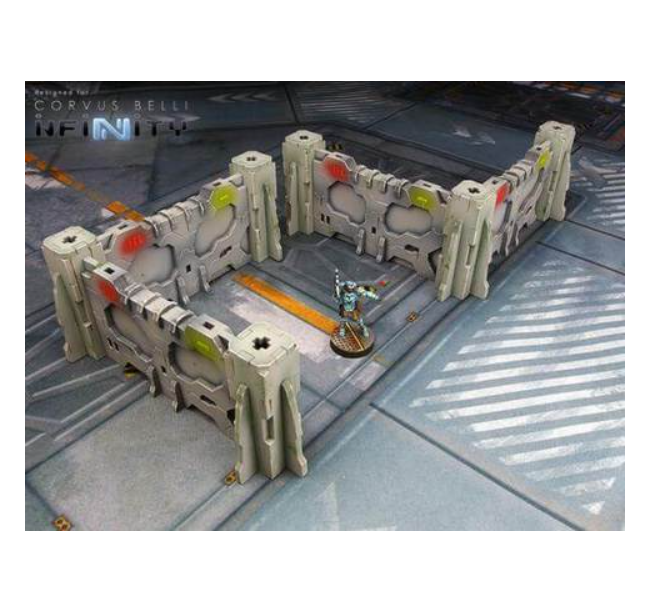 28MM SCI-FI TERRAIN: DISTRICT 5 WALLS, STRAIGHT | Grognard Games