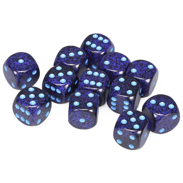 CHX25707 Speckled Cobalt 12 D6 set | Grognard Games