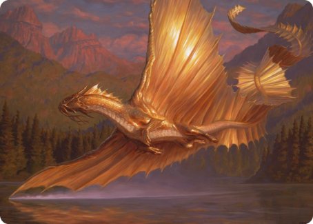 Adult Gold Dragon Art Card [Dungeons & Dragons: Adventures in the Forgotten Realms Art Series] | Grognard Games