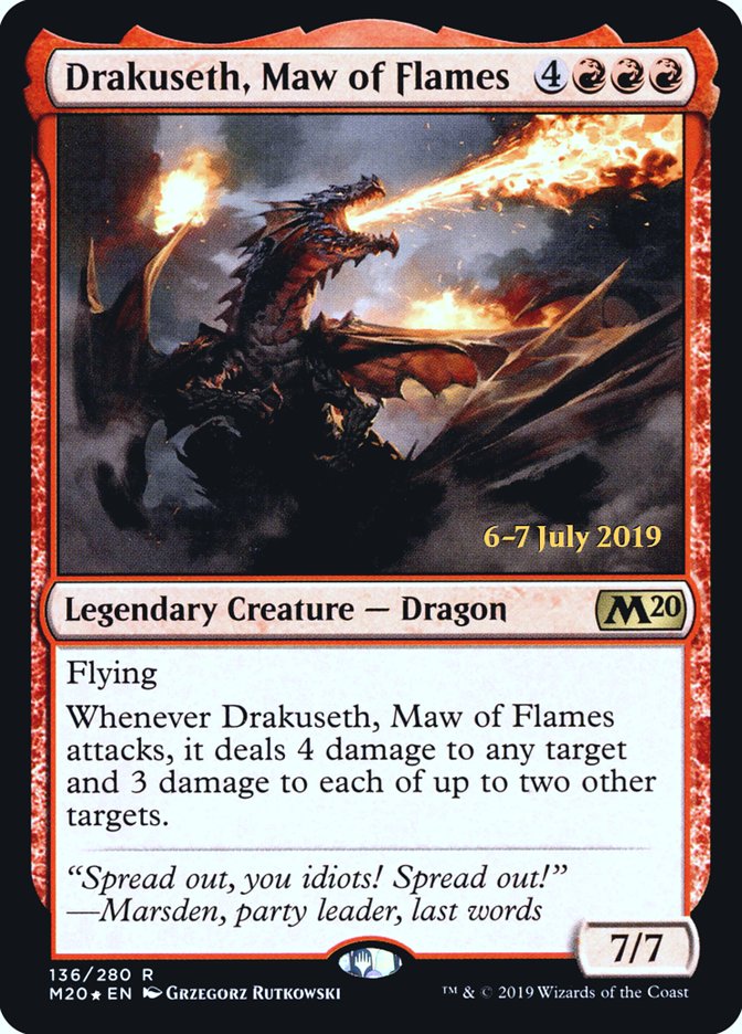 Drakuseth, Maw of Flames  [Core Set 2020 Prerelease Promos] | Grognard Games