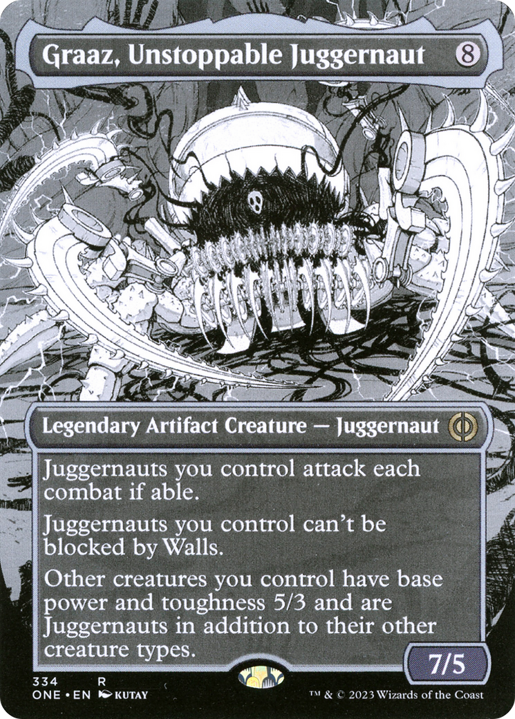 Graaz, Unstoppable Juggernaut (Borderless Manga) [Phyrexia: All Will Be One] | Grognard Games