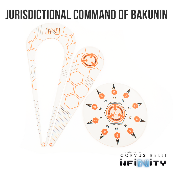 Infinity Warsenal Template Set: Jurisdictional Command of Bakunin | Grognard Games