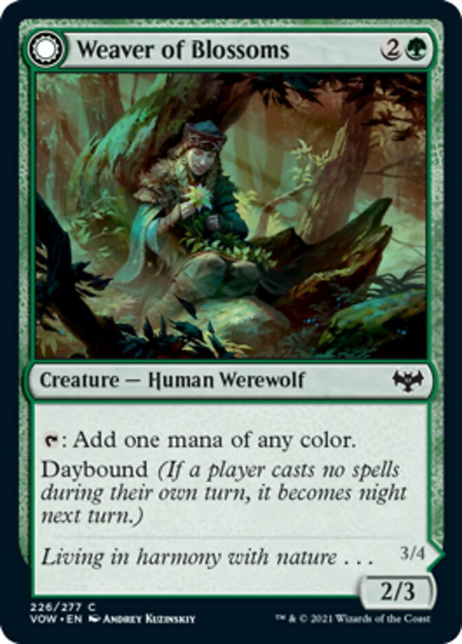 Weaver of Blossoms // Blossom-Clad Werewolf [Innistrad: Crimson Vow] | Grognard Games